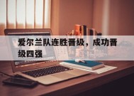 米乐APP下载-爱尔兰队连胜晋级,成功晋级四强是哪一年